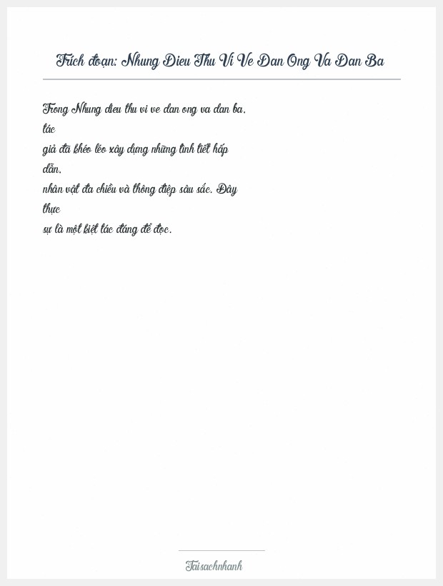 Trích đoạn Nhung Dieu Thu Vi Ve Dan Ong Va Dan Ba