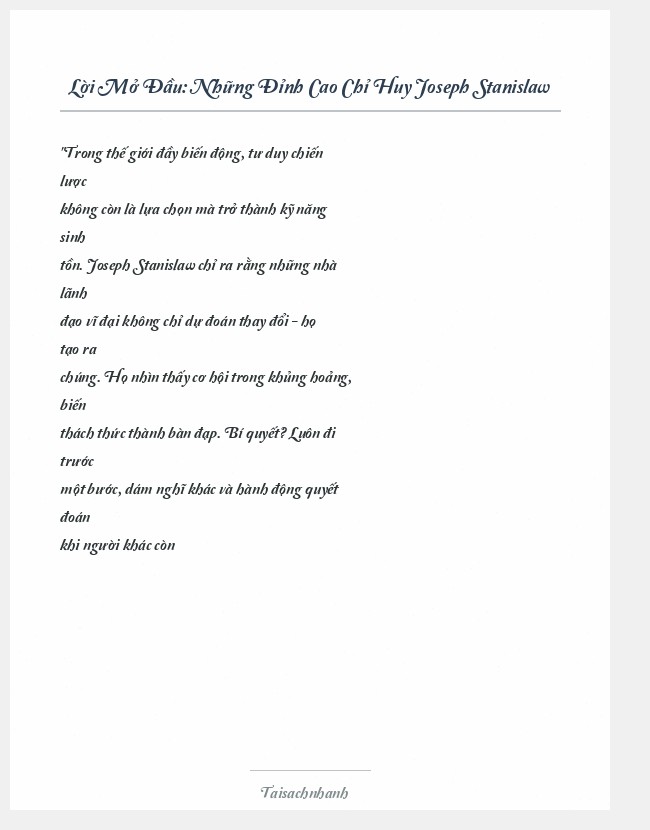 Trích đoạn Những Đỉnh Cao Chỉ Huy Joseph Stanislaw