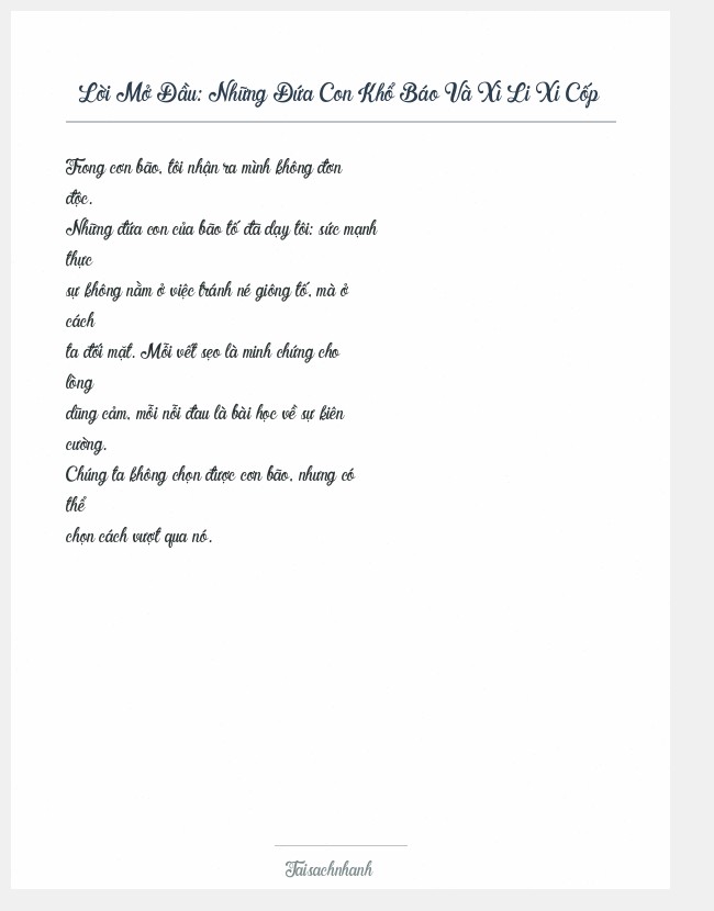 Trích đoạn Những Đứa Con Khổ Báo Và Xì Li Xi Cốp