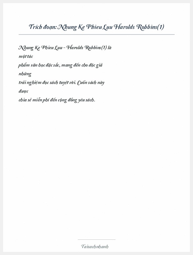 Trích đoạn Nhung Ke Phieu Luu Harolds Robbins(1)
