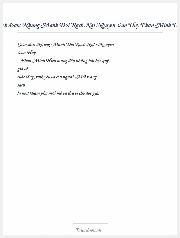 Trích đoạn Nhung Manh Doi Rach Nat Nguyen Van Huy Phan Minh Hien