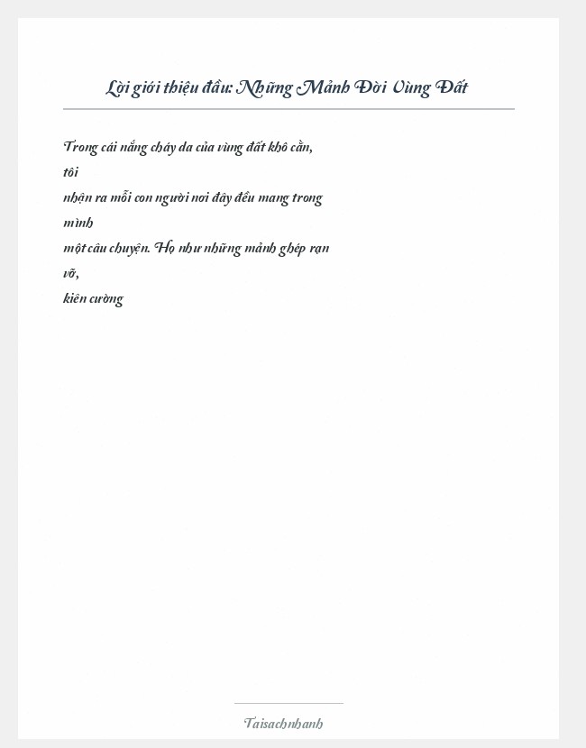 Trích đoạn Những Mảnh Đời Vùng Đất