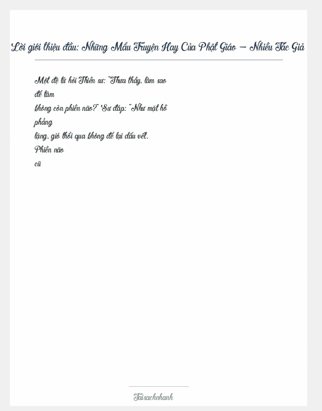 Trích đoạn Những Mẩu Truyện Hay Của Phật Giáo - Nhiều Tác Giả