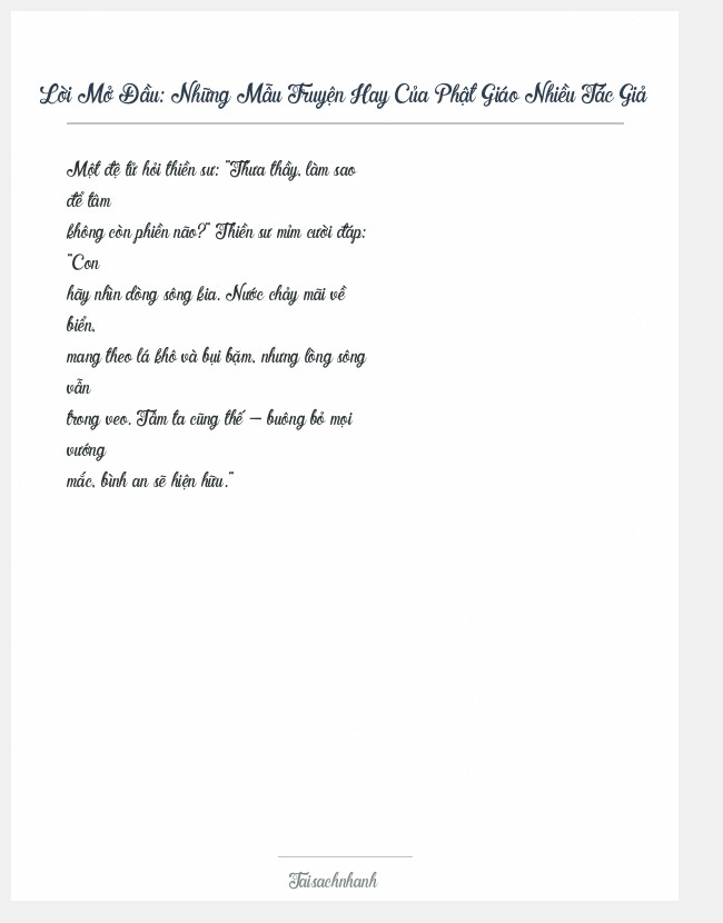 Trích đoạn Những Mẫu Truyện Hay Của Phật Giáo Nhiều Tác Giả