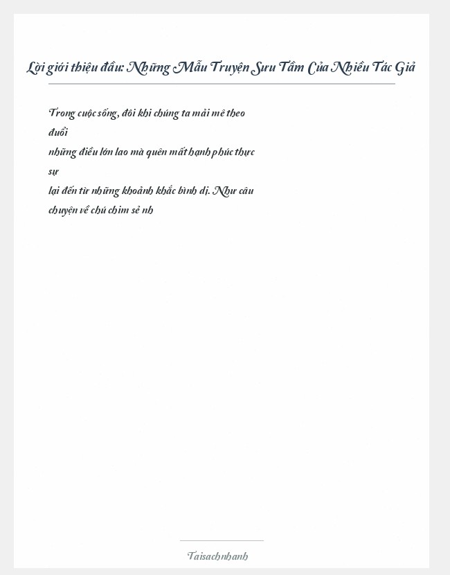 Trích đoạn Những Mẫu Truyện Sưu Tầm Của Nhiều Tác Giả