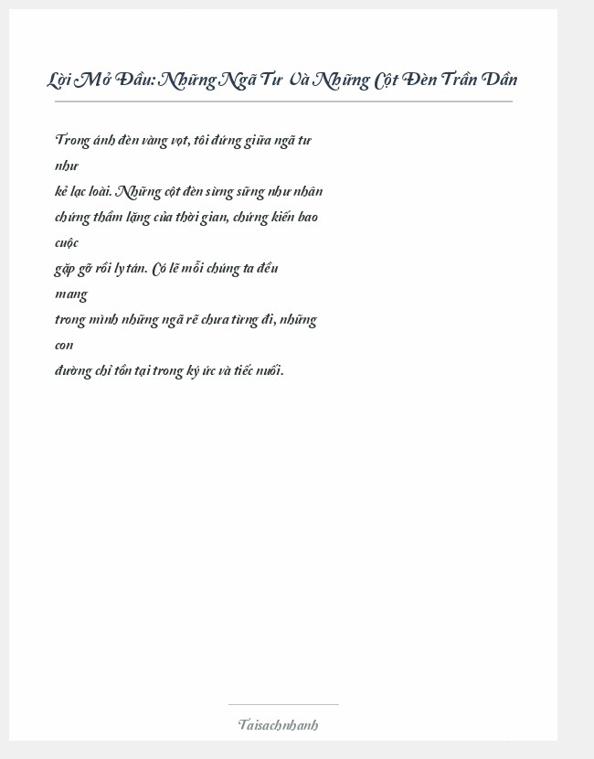 Trích đoạn Những Ngã Tư Và Những Cột Đèn Trần Dần