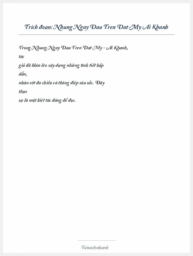 Trích đoạn Nhung Ngay Dau Tren Dat My Ai Khanh