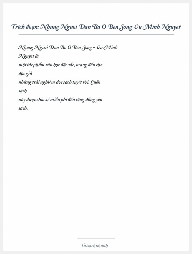 Trích đoạn Nhung Nguoi Dan Ba O Ben Song Vu Minh Nguyet
