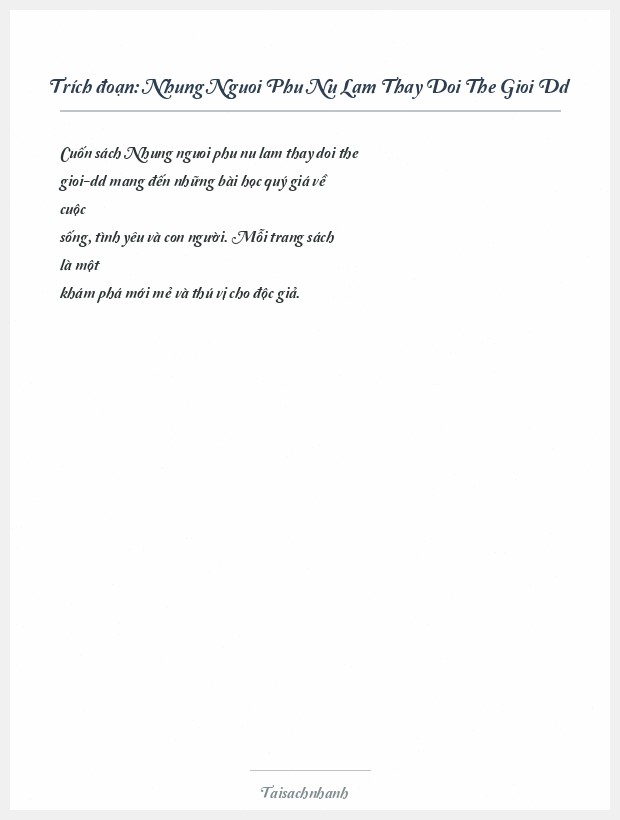 Trích đoạn Nhung Nguoi Phu Nu Lam Thay Doi The Gioi Dd