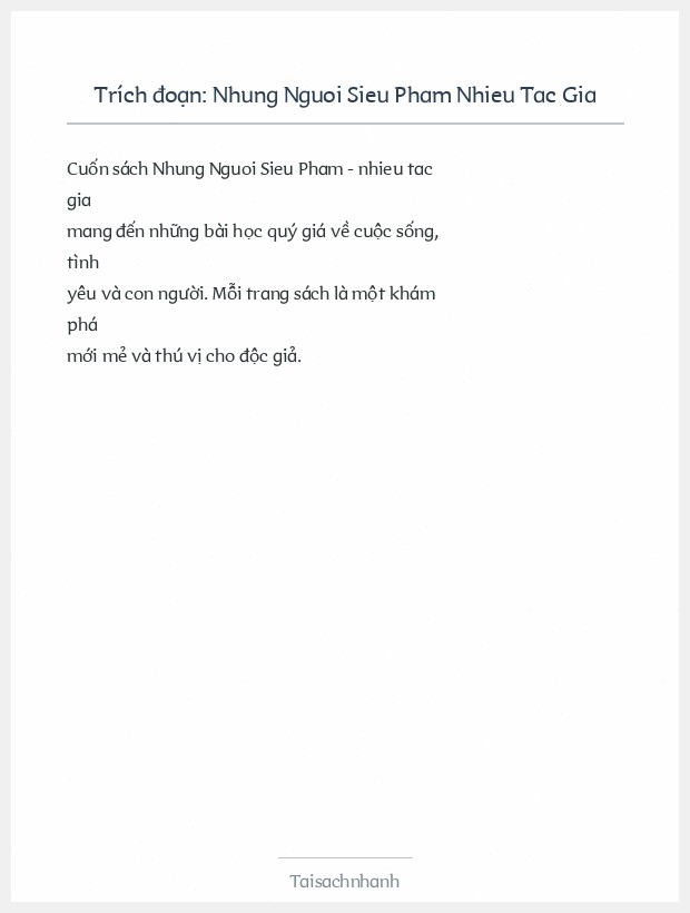 Trích đoạn Nhung Nguoi Sieu Pham Nhieu Tac Gia