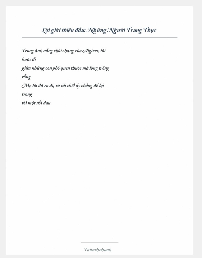 Trích đoạn Những Người Trung Thực