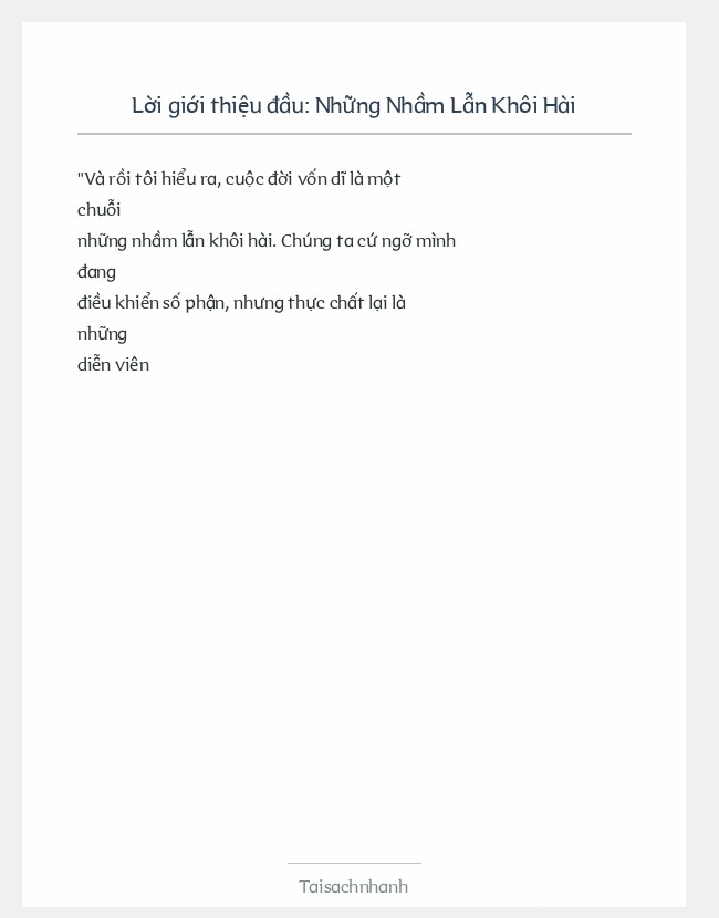 Trích đoạn Những Nhầm Lẫn Khôi Hài