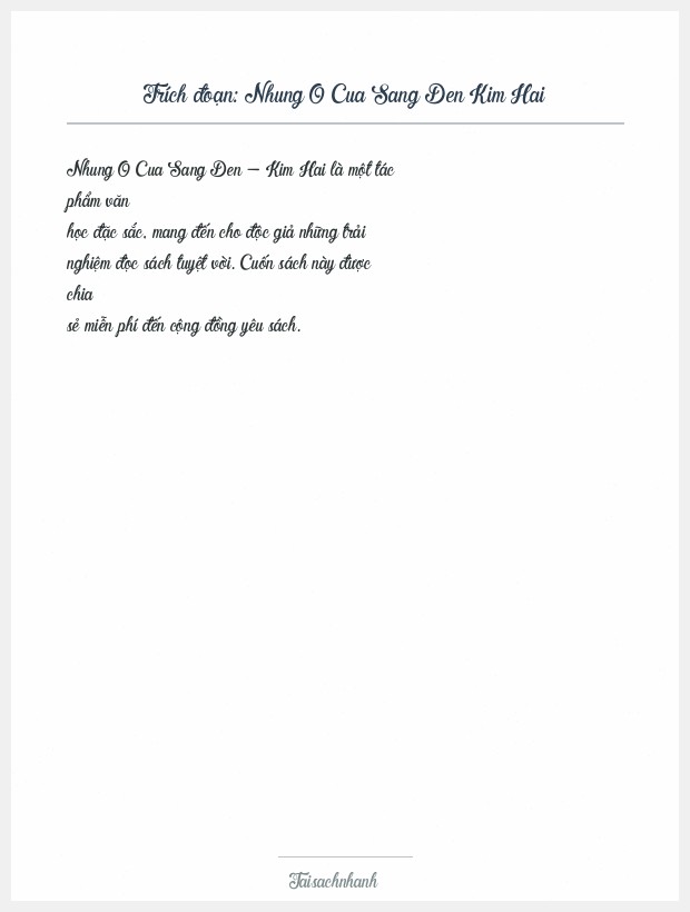 Trích đoạn Nhung O Cua Sang Den Kim Hai