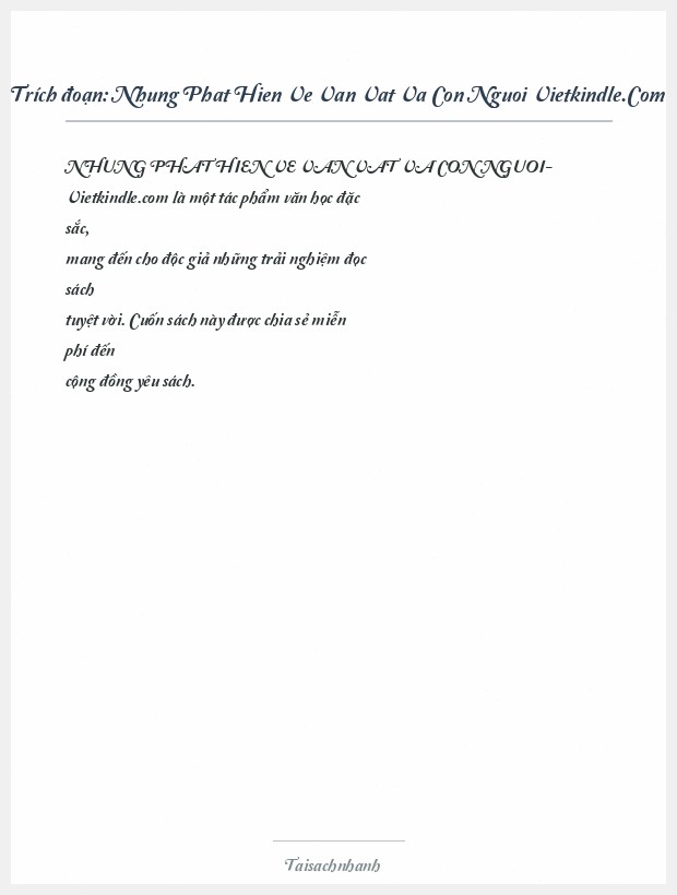 Trích đoạn Nhung Phat Hien Ve Van Vat Va Con Nguoi Vietkindle.Com