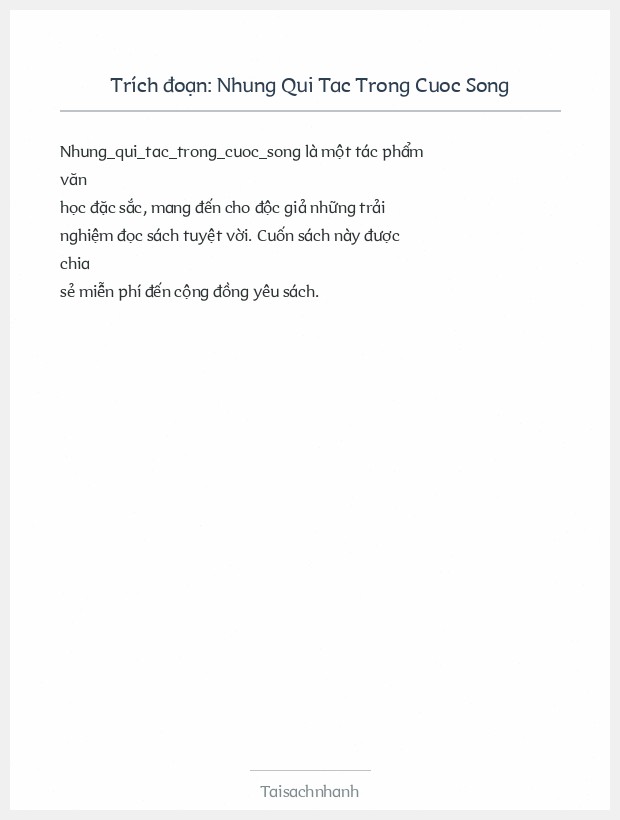 Trích đoạn Nhung Qui Tac Trong Cuoc Song