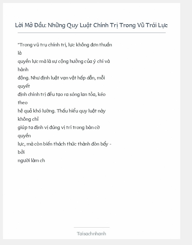 Trích đoạn Những Quy Luật Chính Trị Trong Vũ Trái Lực