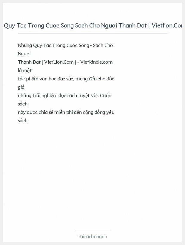 Trích đoạn Nhung Quy Tac Trong Cuoc Song Sach Cho Nguoi Thanh Dat [ Vietlion.Com ] Vietkindle.Com
