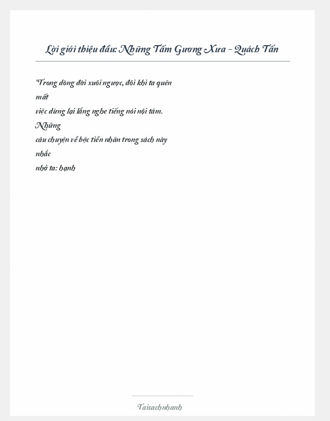 Trích đoạn Những Tấm Gương Xưa - Quách Tấn