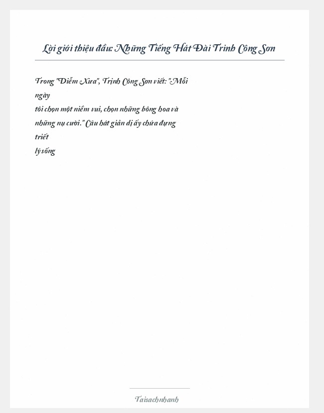 Trích đoạn Những Tiếng Hát Đài Trinh Công Sơn