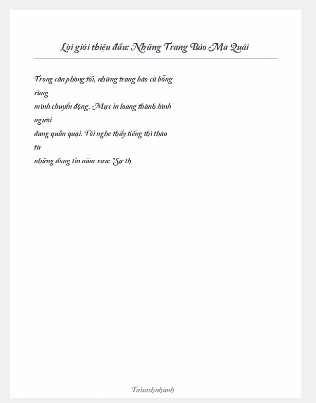 Trích đoạn Những Trang Báo Ma Quái