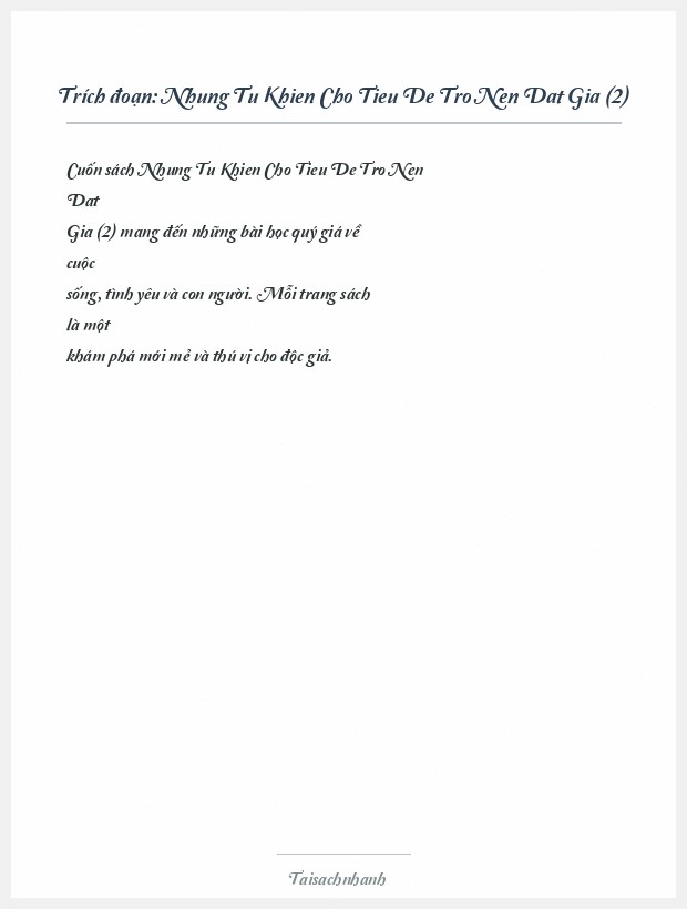 Trích đoạn Nhung Tu Khien Cho Tieu De Tro Nen Dat Gia (2)