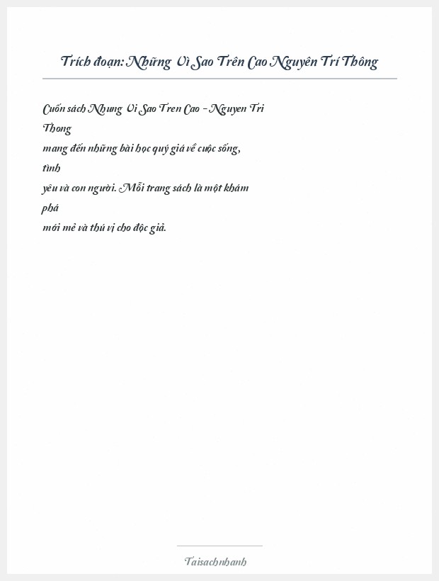 Trích đoạn Những Vì Sao Trên Cao Nguyên Trí Thông