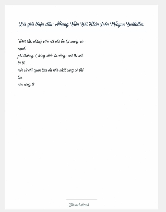 Trích đoạn Những Viên Sỏi Thần John Wayne Schlatter