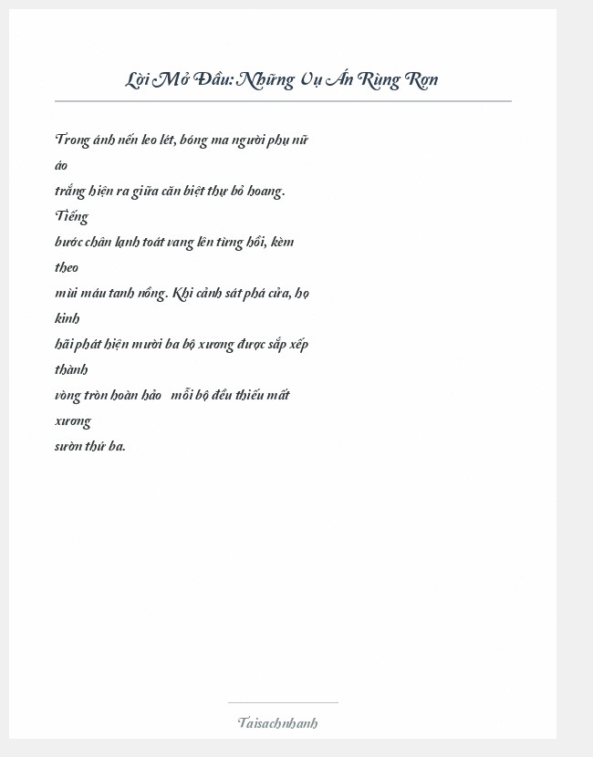 Trích đoạn Những Vụ Án Rùng Rợn