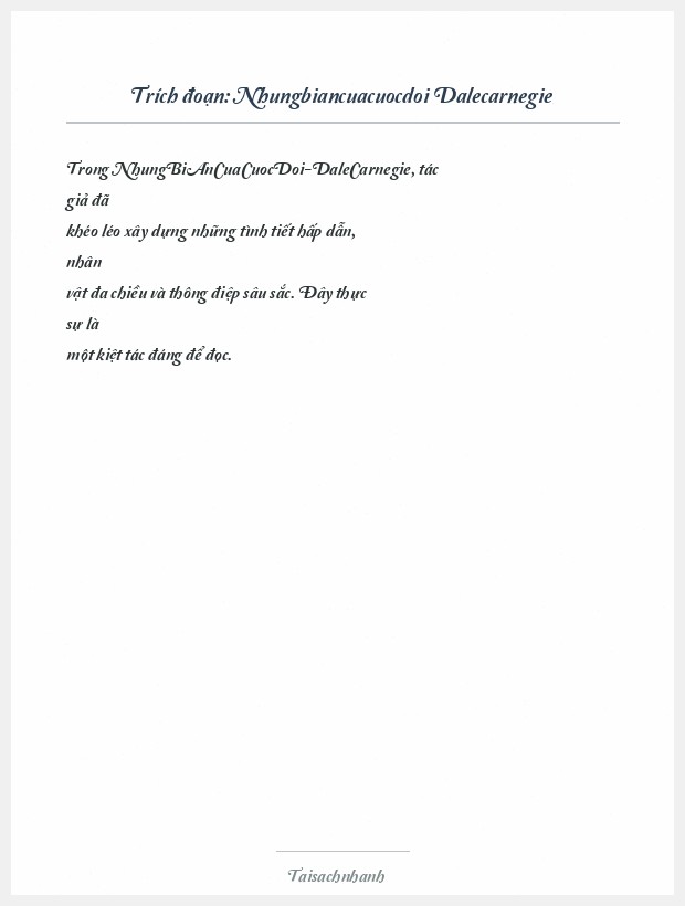 Trích đoạn Nhungbiancuacuocdoi Dalecarnegie