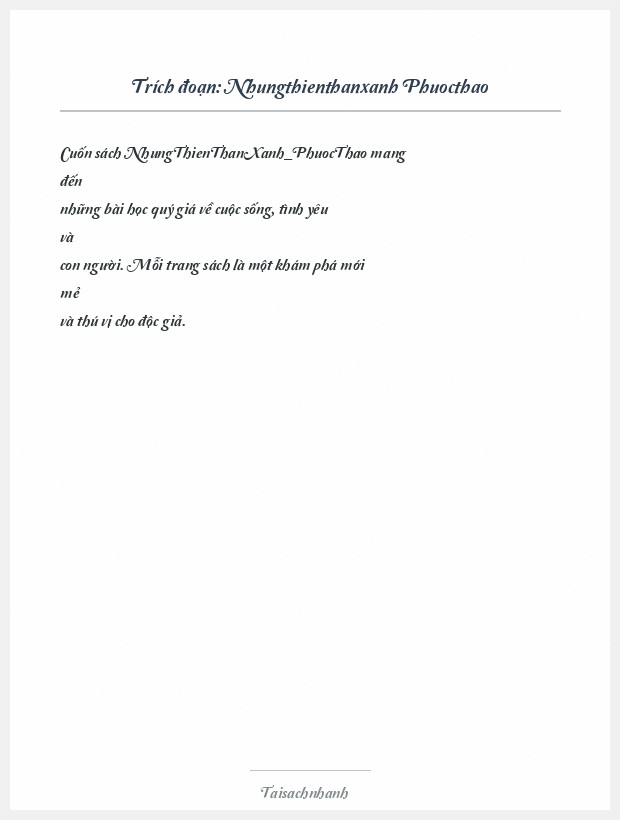 Trích đoạn Nhungthienthanxanh Phuocthao