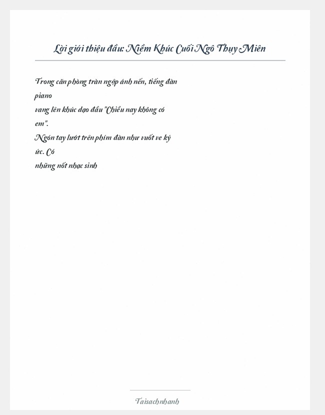 Trích đoạn Niềm Khúc Cuối Ngô Thụy Miên