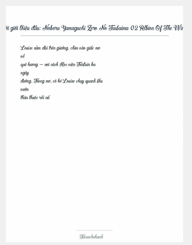 Trích đoạn Noboru Yamaguchi Zero No Tsukaima 02 Albion Of The Wind