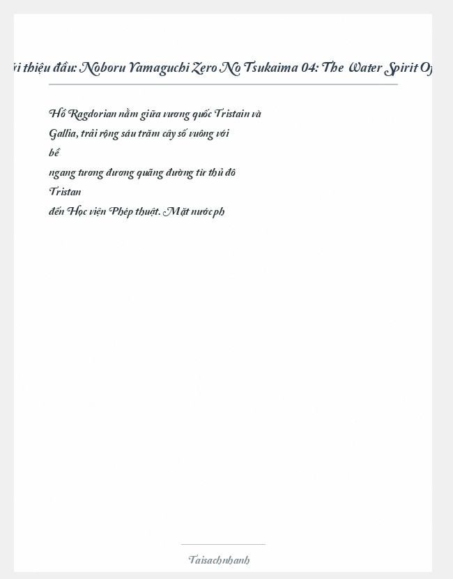 Trích đoạn Noboru Yamaguchi Zero No Tsukaima 04: The Water Spirit Of Oath