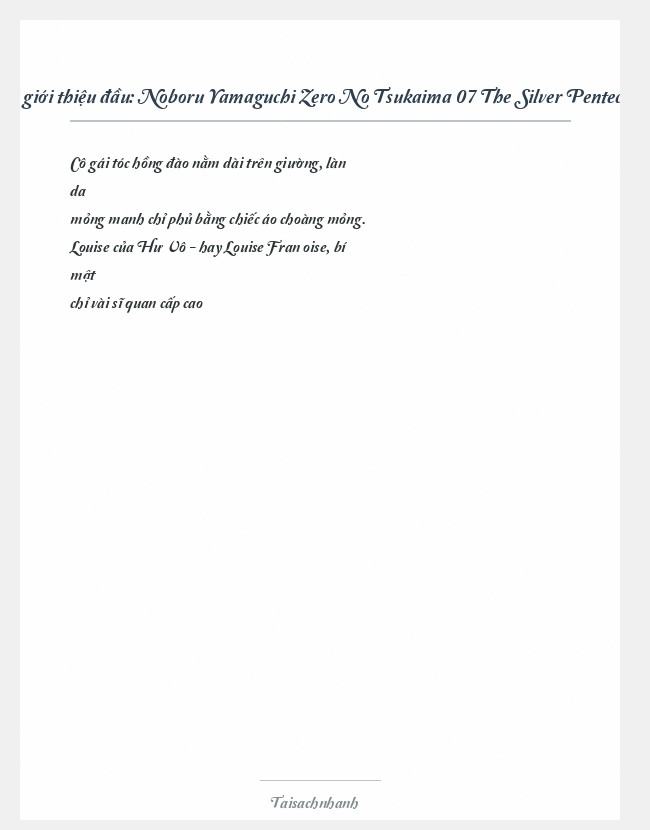 Trích đoạn Noboru Yamaguchi Zero No Tsukaima 07 The Silver Pentecost