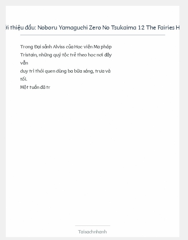 Trích đoạn Noboru Yamaguchi Zero No Tsukaima 12 The Fairies Holiday