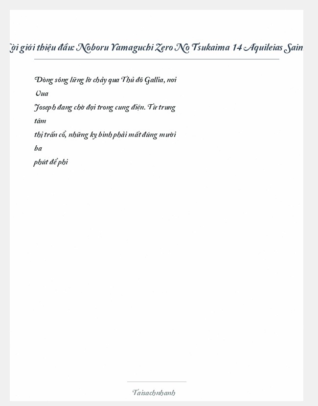Trích đoạn Noboru Yamaguchi Zero No Tsukaima 14 Aquileias Saint