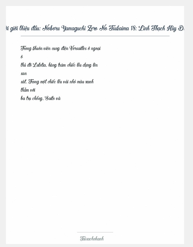 Trích đoạn Noboru Yamaguchi Zero No Tsukaima 18: Linh Thạch Hủy Diệt