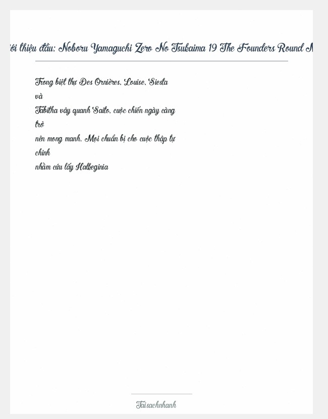 Trích đoạn Noboru Yamaguchi Zero No Tsukaima 19 The Founders Round Mirror