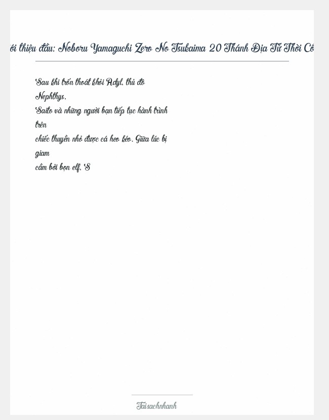 Trích đoạn Noboru Yamaguchi Zero No Tsukaima 20 Thánh Địa Từ Thời Cổ Xưa