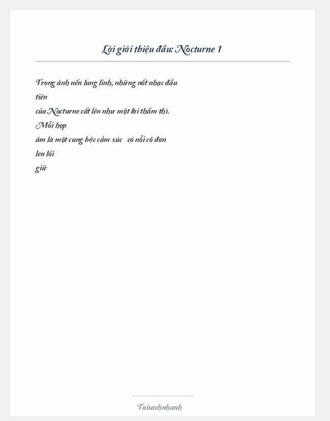 Trích đoạn Nocturne 1