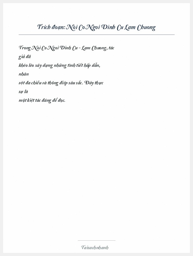 Trích đoạn Noi Co Ngoi Dinh Cu Lam Chuong