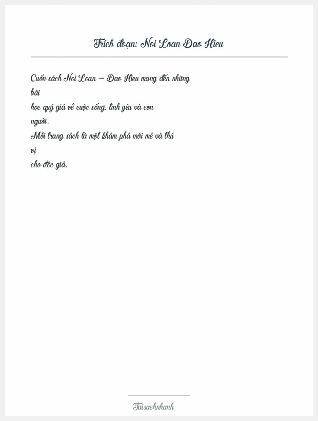 Trích đoạn Noi Loan Dao Hieu
