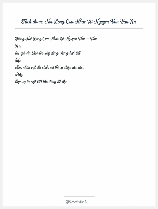 Trích đoạn Noi Long Cua Nhac Si Nguyen Van Van An