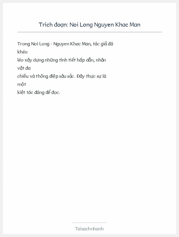 Trích đoạn Noi Long Nguyen Khac Man