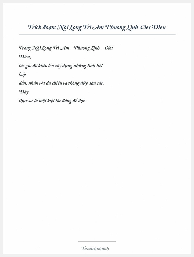 Trích đoạn Noi Long Tri Am Phuong Linh Viet Dieu