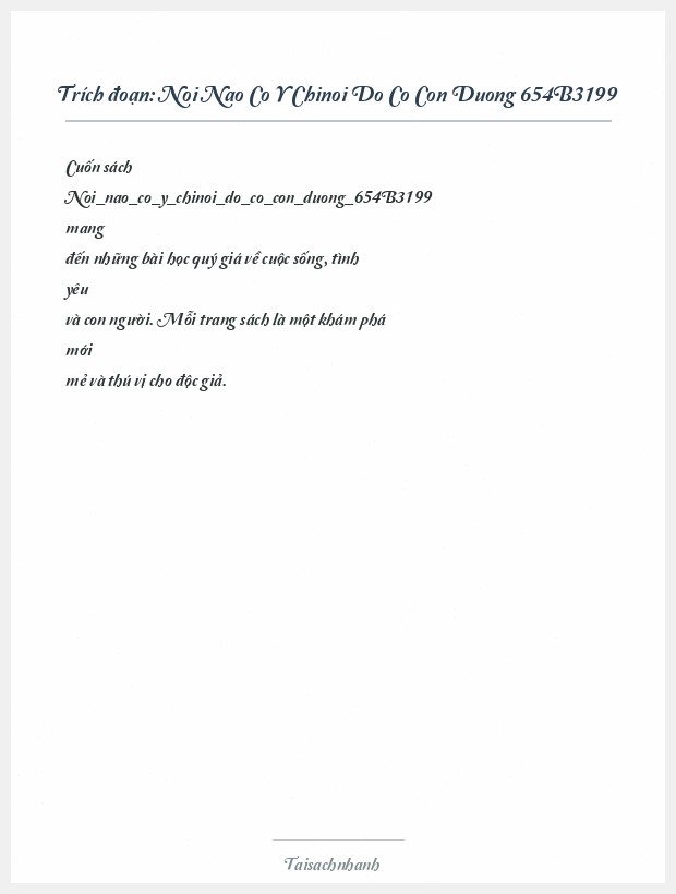 Trích đoạn Noi Nao Co Y Chinoi Do Co Con Duong 654B3199