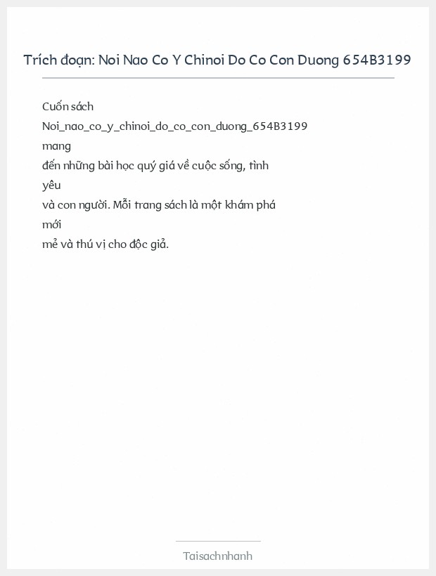 Trích đoạn Noi Nao Co Y Chinoi Do Co Con Duong 654B3199