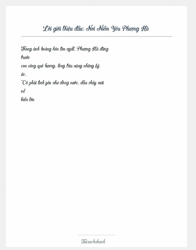 Trích đoạn Nơi Niềm Yêu Phượng Hà