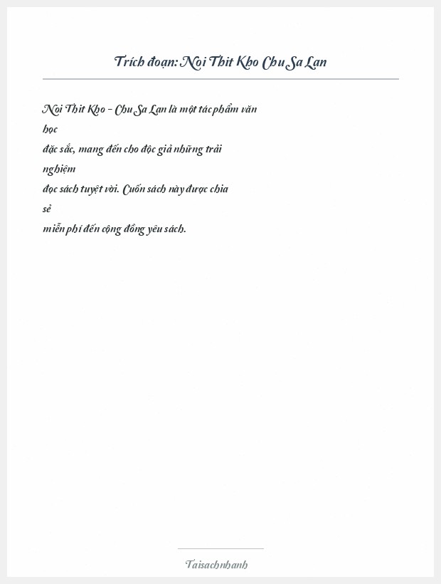 Trích đoạn Noi Thit Kho Chu Sa Lan