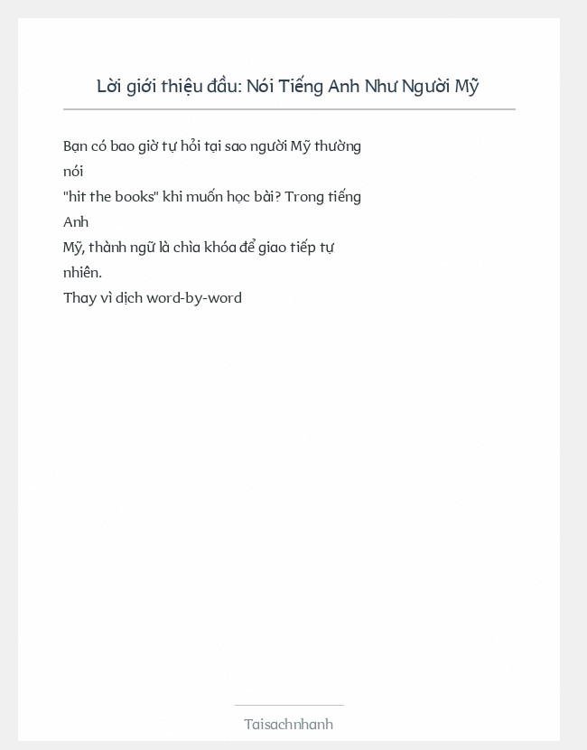 Trích đoạn Nói Tiếng Anh Như Người Mỹ